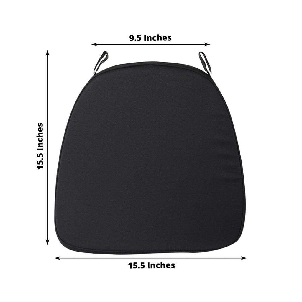 5 PCS | Black Chiavari Chair Cushion Chair Pad with Attachment Straps Party Event Decoration - 2" Thick