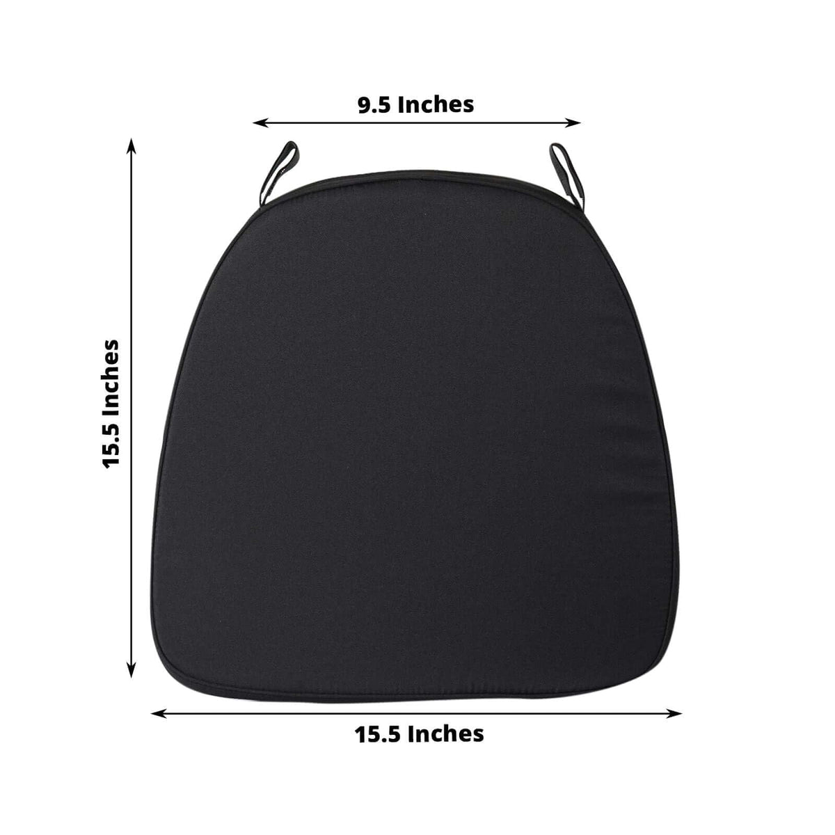 5 PCS | Black Chiavari Chair Cushion Chair Pad with Attachment Straps Party Event Decoration - 2" Thick