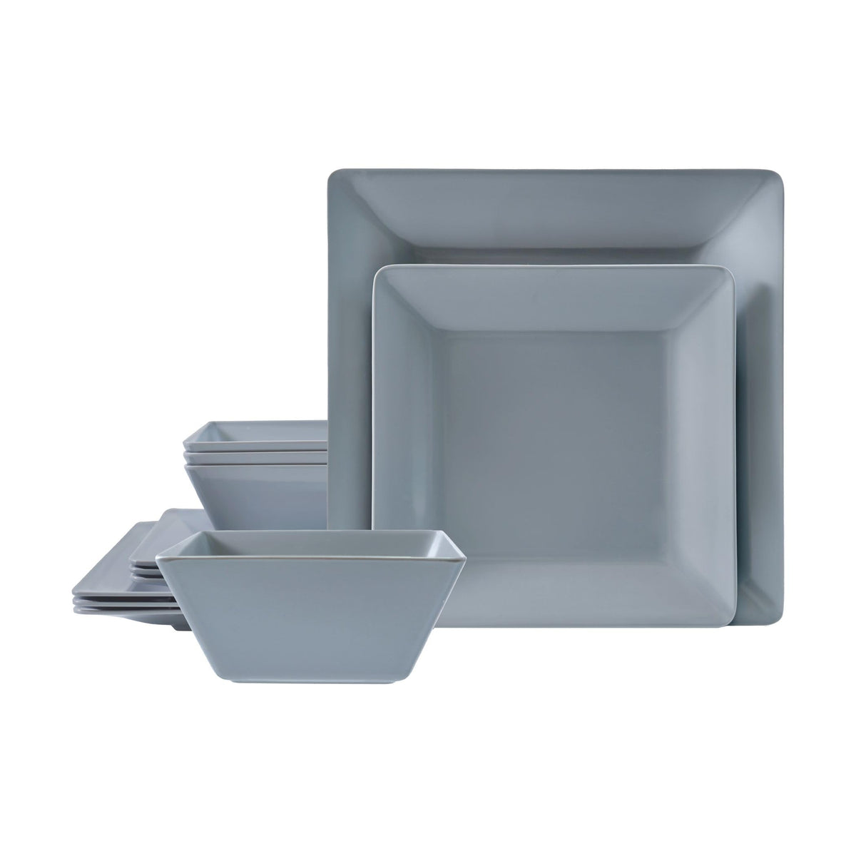 TP 12-Piece Melamine Dinnerware Sets, Plates and Bowls Dishes Set for 4, Break-Resistant & Non-Microwavable
