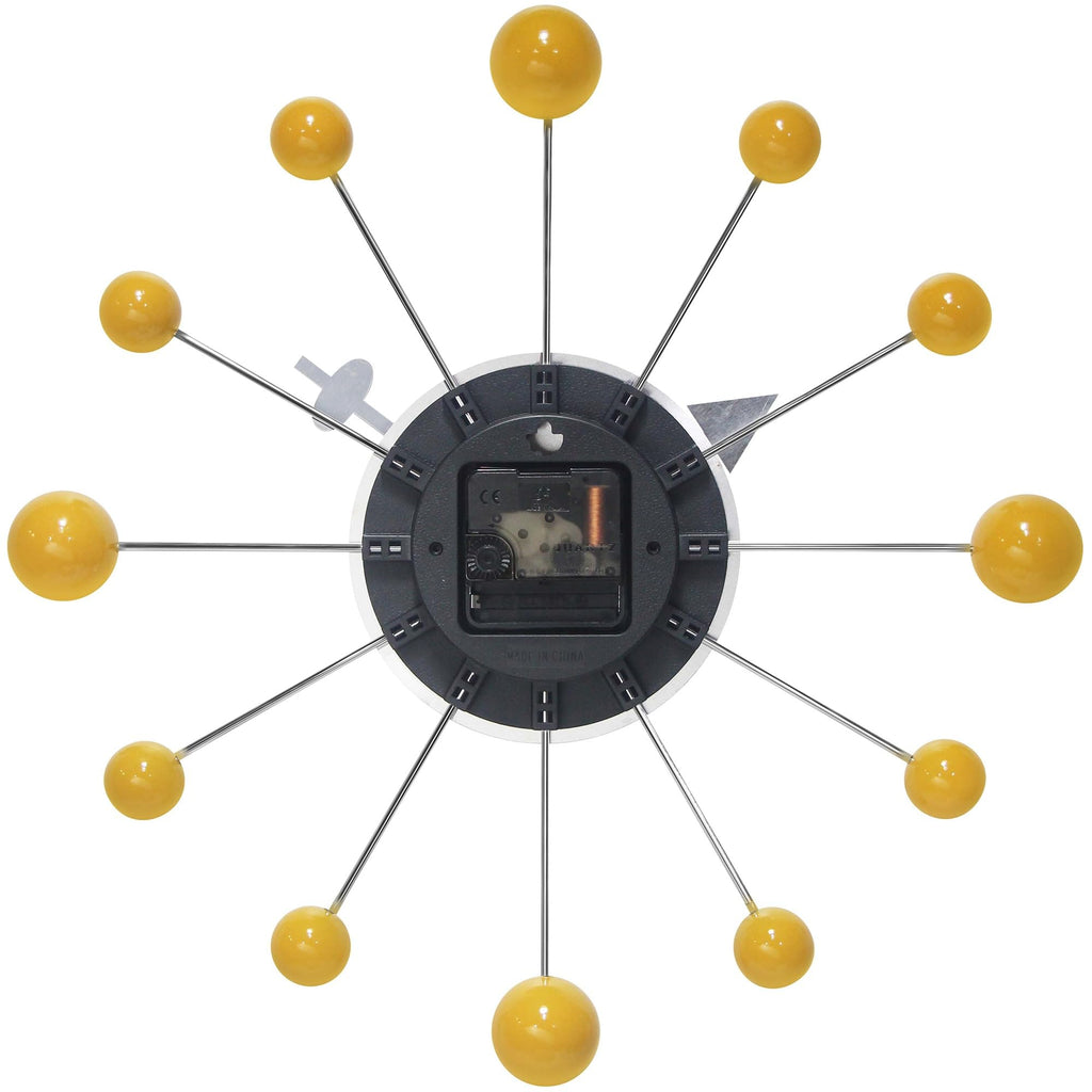 Inspired Nelson Style LTD. Orb Spoke Starburst Wall Clock, Saffron, 15"