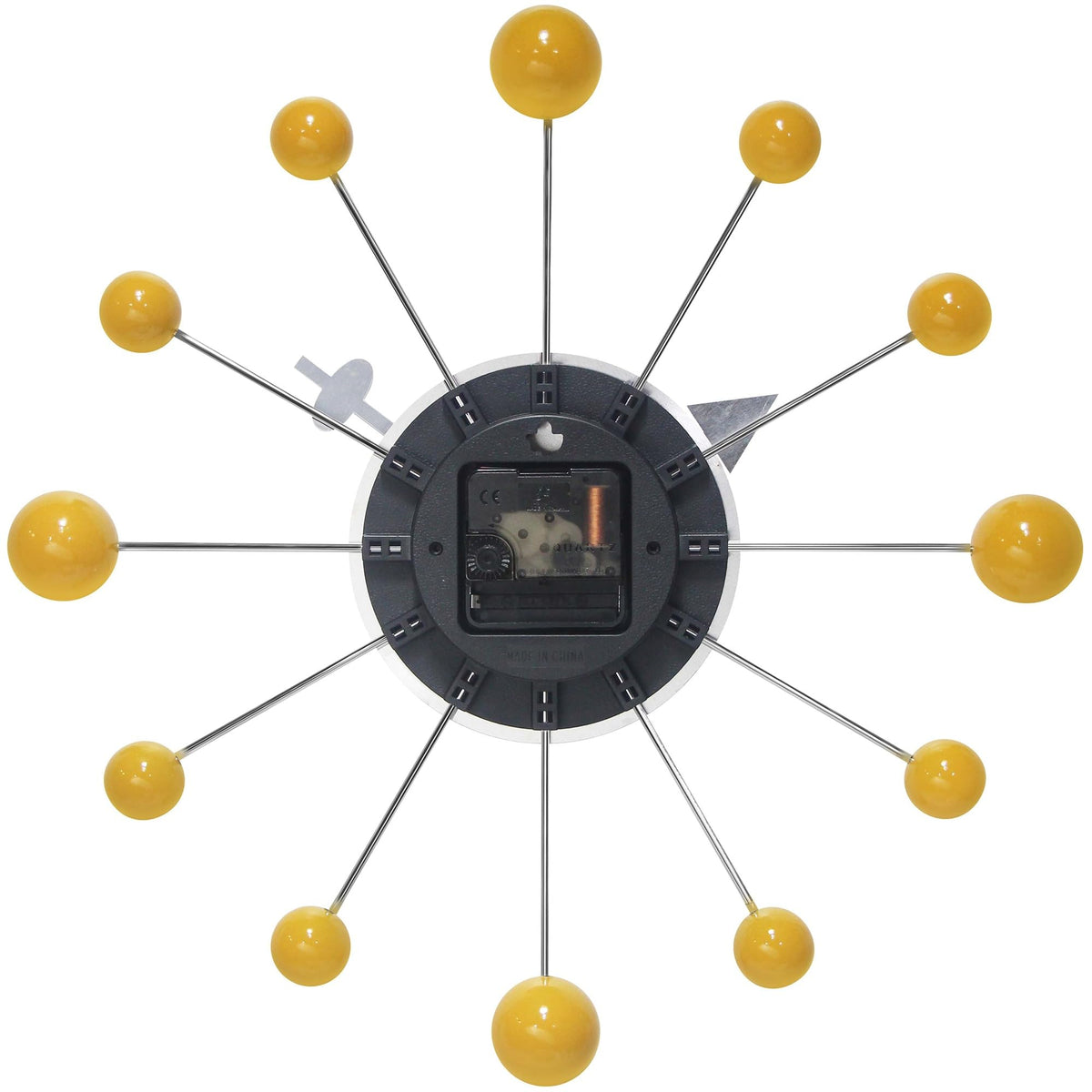Inspired Nelson Style LTD. Orb Spoke Starburst Wall Clock, Saffron, 15"