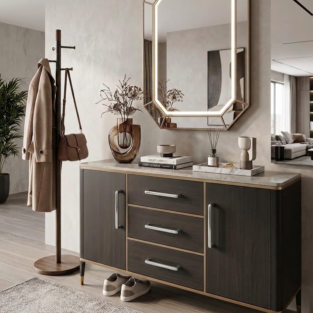 6 Pack Polished Nickel Cabinet Pulls 5 Inch(128mm) Hole Centers Cabinet Pulls Kitchen Cabinet Hardware for Cupboard