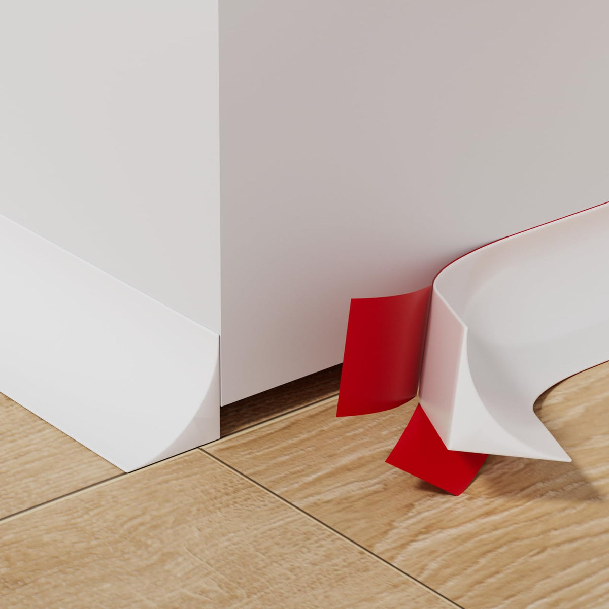 9.8' Flexible Quarter Round Molding, Peel and Stick Shoe Molding Baseboard,Selfadhesive Corner Trim for Wall Floor