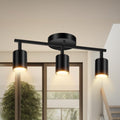 LED Track Lighting Fixtures Ceiling, Black 3-Light Track Lights, 3 Way Ceiling Spotlight, Flexibly Rotatable Wall