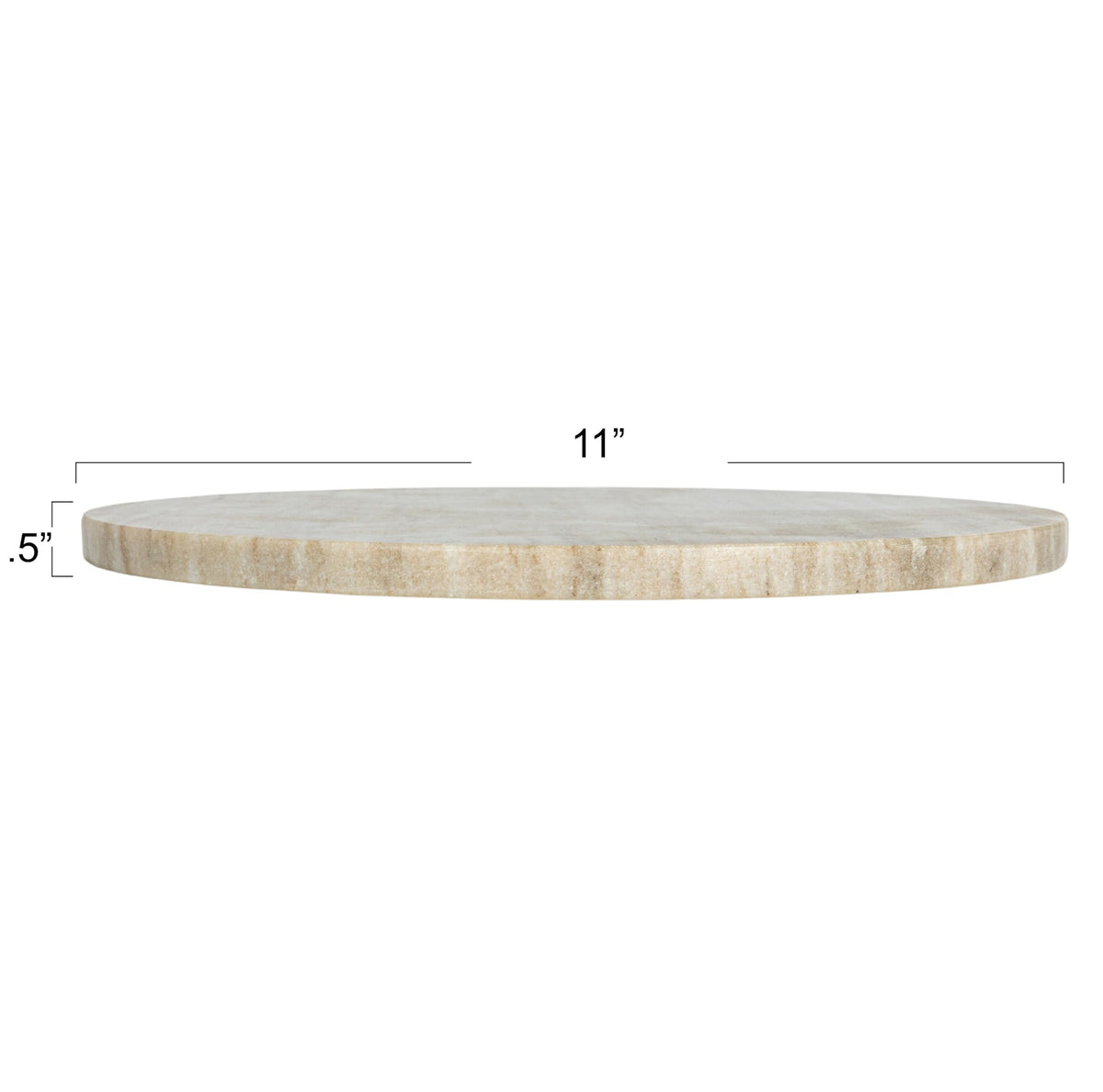 Elegant Marble Round Cheese Board, Beige