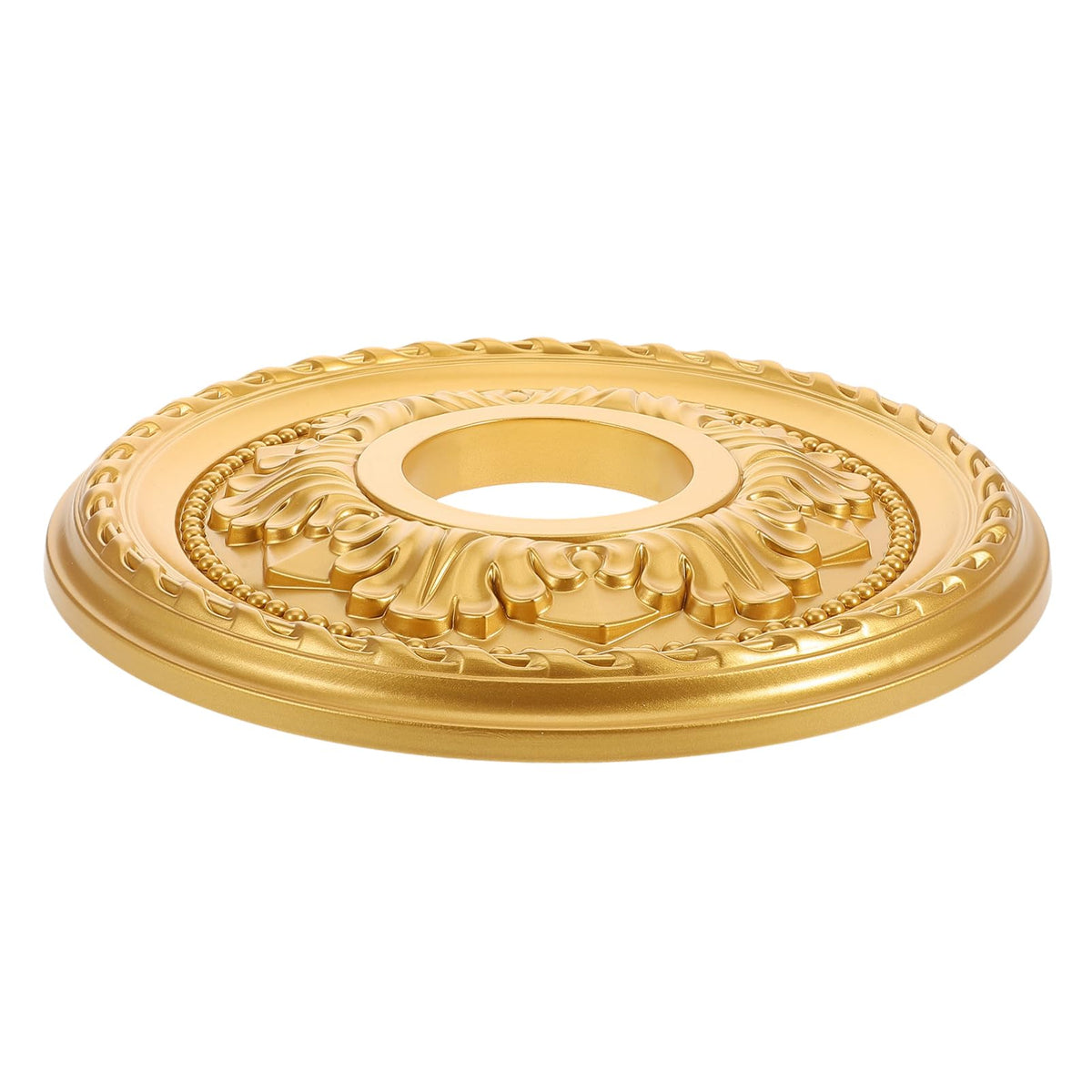 12.20 Inch Round Ceiling Medallion Pu Decorative Ceiling Plate Lighting Medallions Fan Light Fixture Trim with Easy