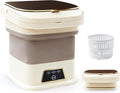 Portable Washing Machine, 16L Upgraded with Spin Basket, Small Washer portable for Underwear, Delicate Clothes, and Light Laundry, Suitable For Travel, Camping,Apartments, Dormitories, Hotels (Beige)