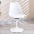 Inspired Saarinen Style Swivel Tulip Side Chair with Backrest, Multi-Colour Leather Soft Cushion Armless Dining Chairs Office Living Room, J
