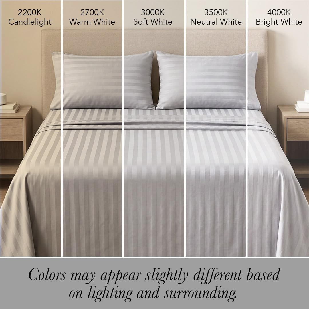 100% Cotton 600 Thread Count Damask Sheets - Silver Grey