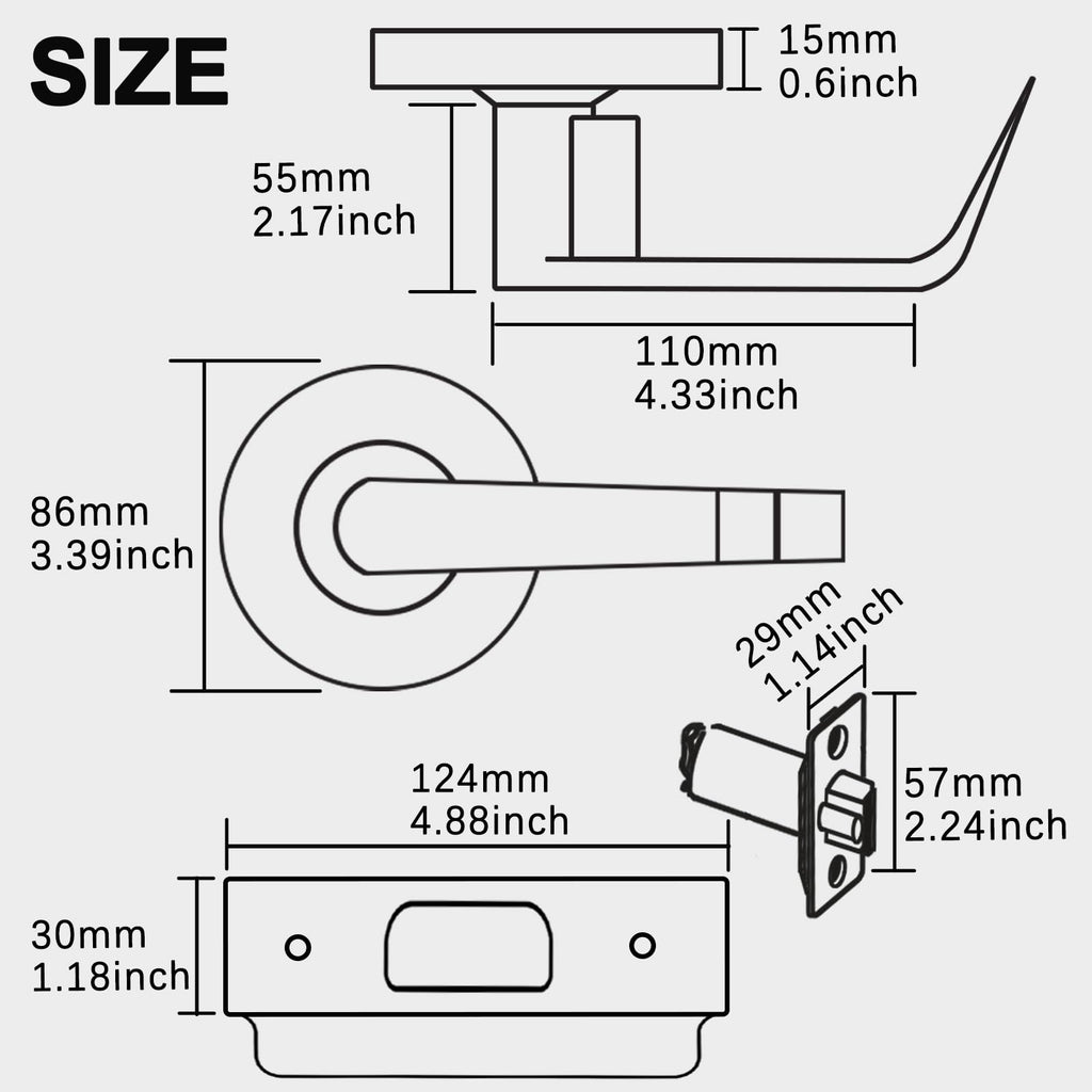 Privacy Commercial Door Locks , Heavy Duty Grade 2 Lever