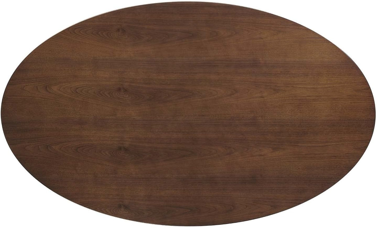 Inspired Saarinen Style Tulip Oval Pedestal Dining Table — Walnut, 78″ Oval