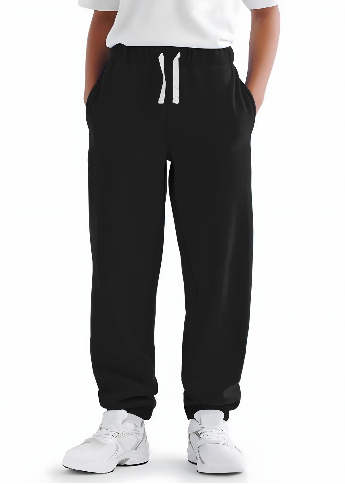 3 Pack Boys Cotton Toddler Sweatpants Boys Joggers Pants with Pocket Drawstring for Kids