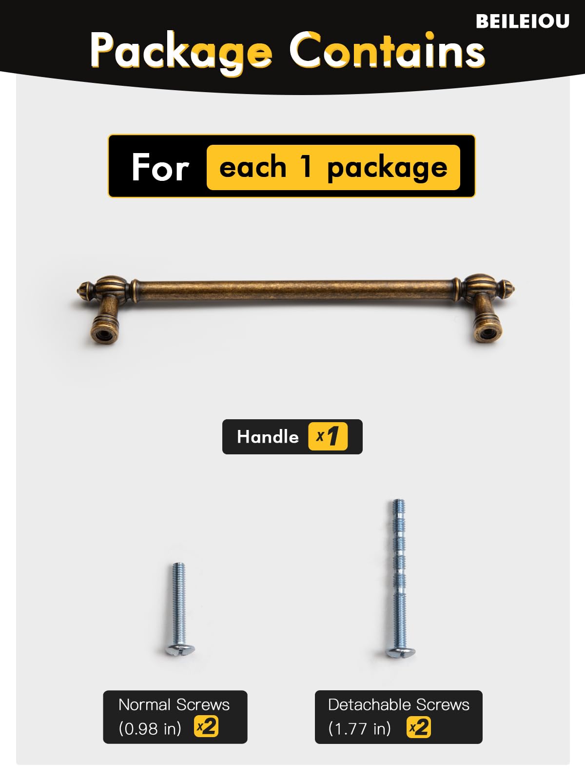Antique Brass Zinc Alloy Cabinet Pulls - 6.3" (160mm) Hole Center Classic Vintage Drawer Handles,Kitchen Cupboard
