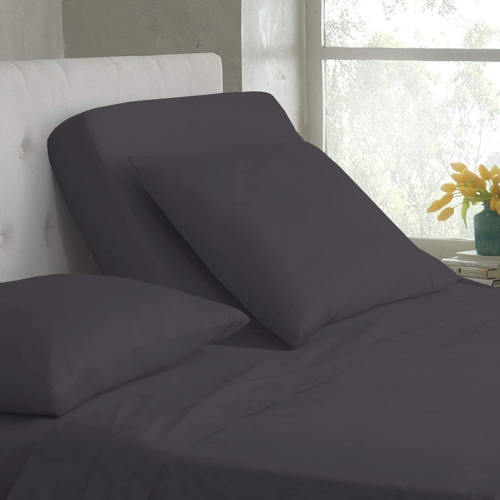 100% Microfiber 4-Piece Split Top Sheets Sets for Adjustable Bed with 18" Inch Deep Pocket Flex Head