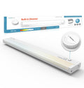 Under Cabinet Lighting Plug in or Hardwired Built-in Dimmer, 24 Inch 12W, 5CCT 2700/3000/3500/4000/5000K, Linkable