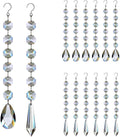 Teardrop Crystals Garland 12 Strands, Hanging Chandelier Crystals Clear - 38mm/55mm Glass Beads Chain for Decoration