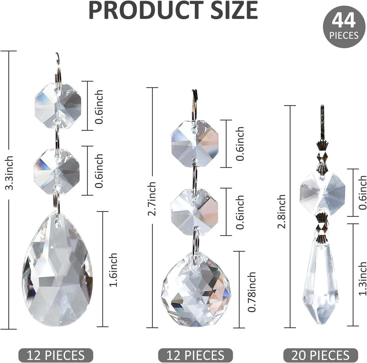 44 Pack Chandelier Crystal Prism Replacement