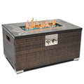 32'' Fire Pit Table with Natural Gas Conversion Kit, Marble Textured Ceramic Tabletop, 50, 000 BTU Fire Table with