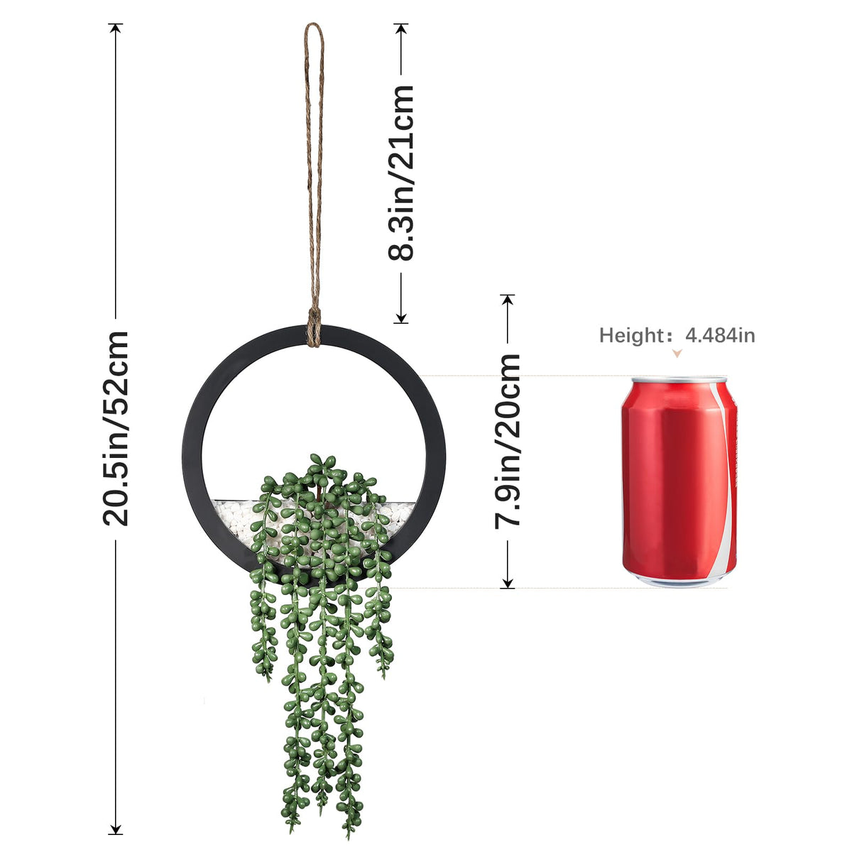 Boho Wall Decor, 2Pcs Fake Hanging Plants Artificial Succulents, Indoor Hanging Planter Greenery Decor, Perfect