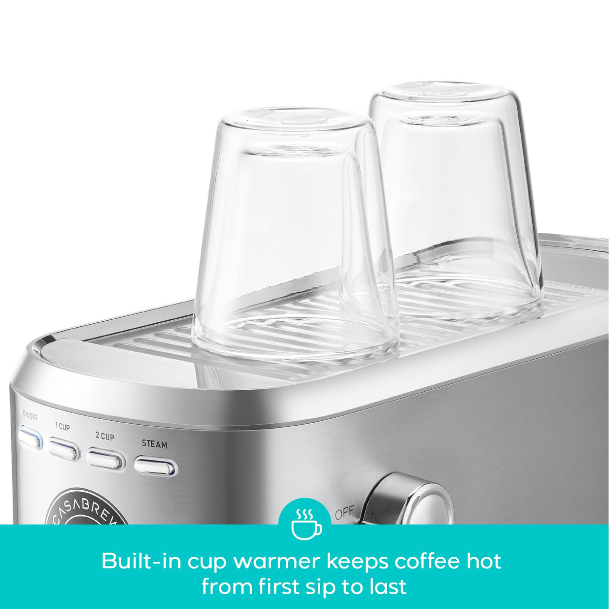Stainless Steel Espresso Machine with Steam Wand