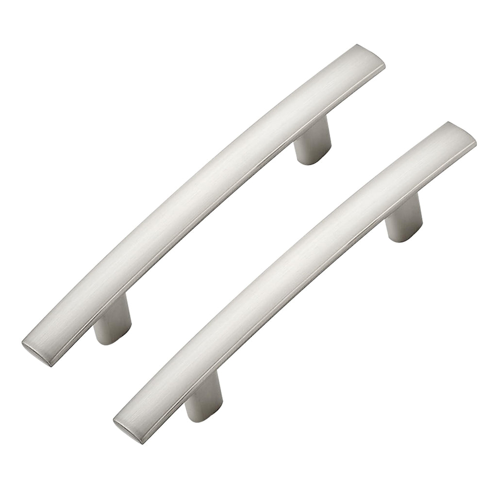 30 Pack Brushed Nickel Cabinet Handles, 3" Hole Center Curved Pulls