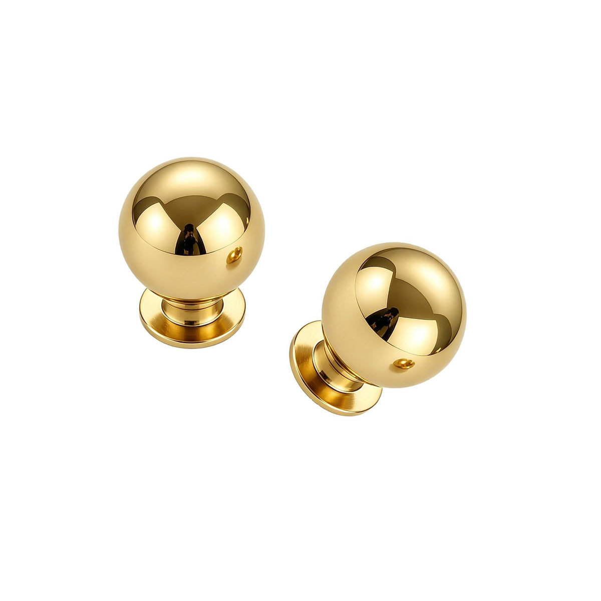 5 Pack 1 inch Unlacquered Brass Cabinet knobs, 100%-Solid-Brass knobs, Round Cabinet Pulls. Suitable for