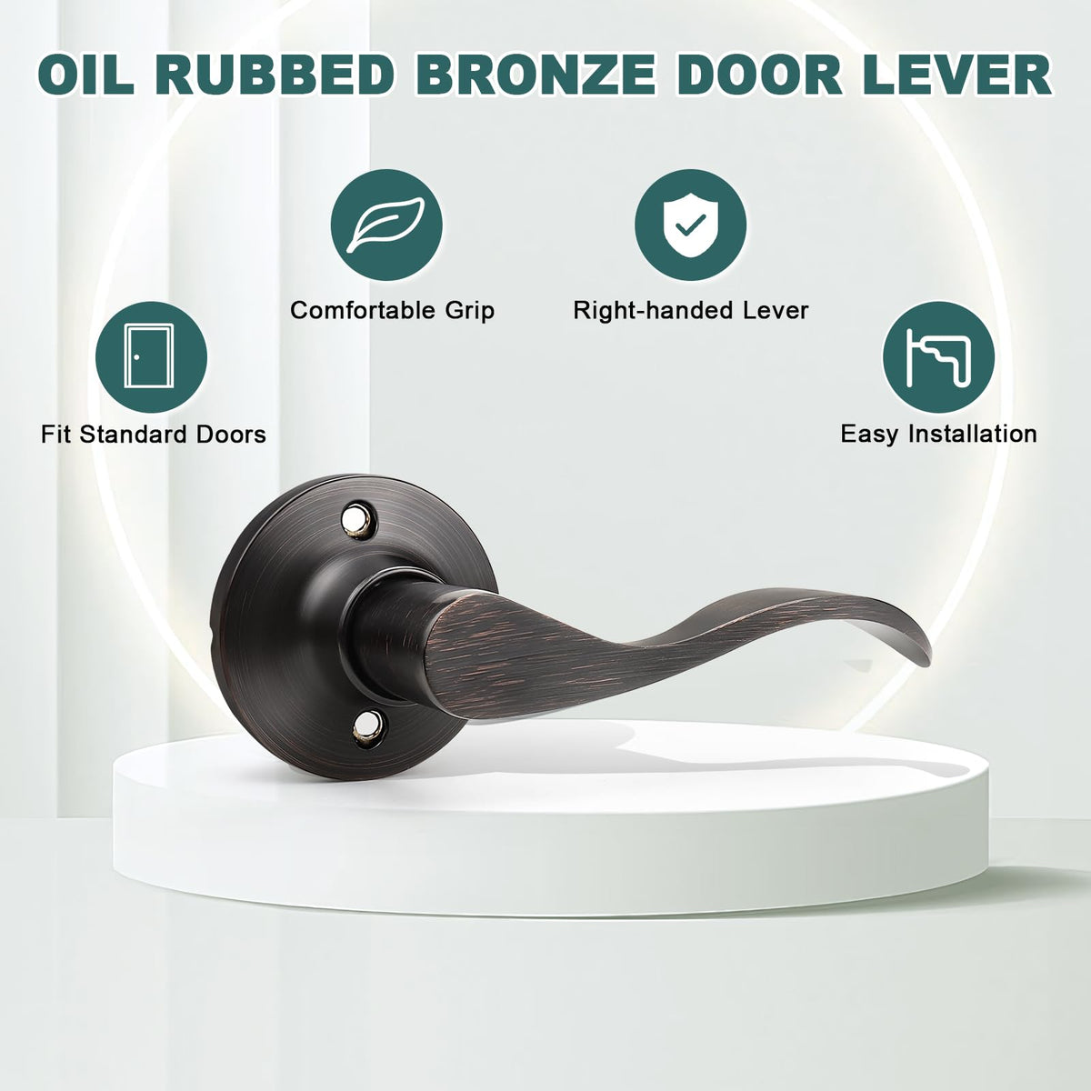 5 Pack Half Dummy Door Handles Oil Rubbed Bronze Dummy Lever Door Handle for Closets Right-Handed Dummy Door Levers
