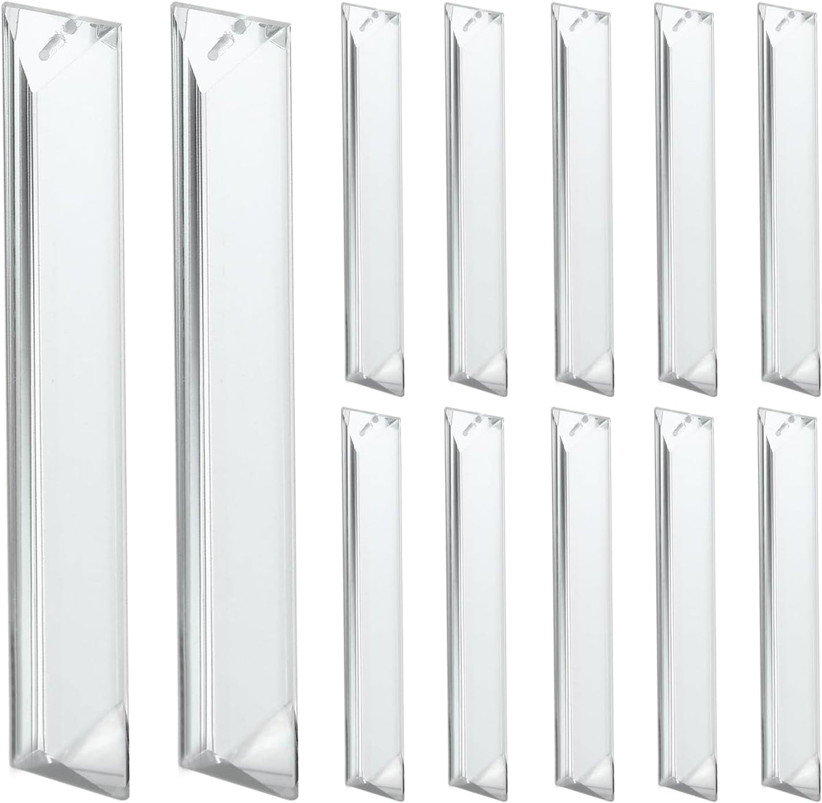 12 Pieces Chandelier Crystals Replacement K9 Crystal Prisms with Hooks for Crystal Chandeliers Metal Clip Crystal