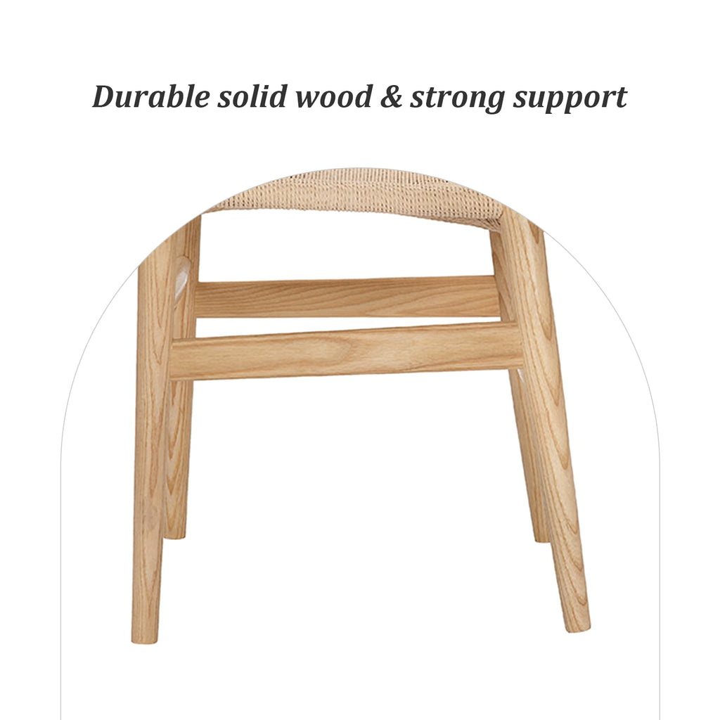 Wishbone Chairs Set of 4, Solid Ash Wood Dining Chairs (Natural)
