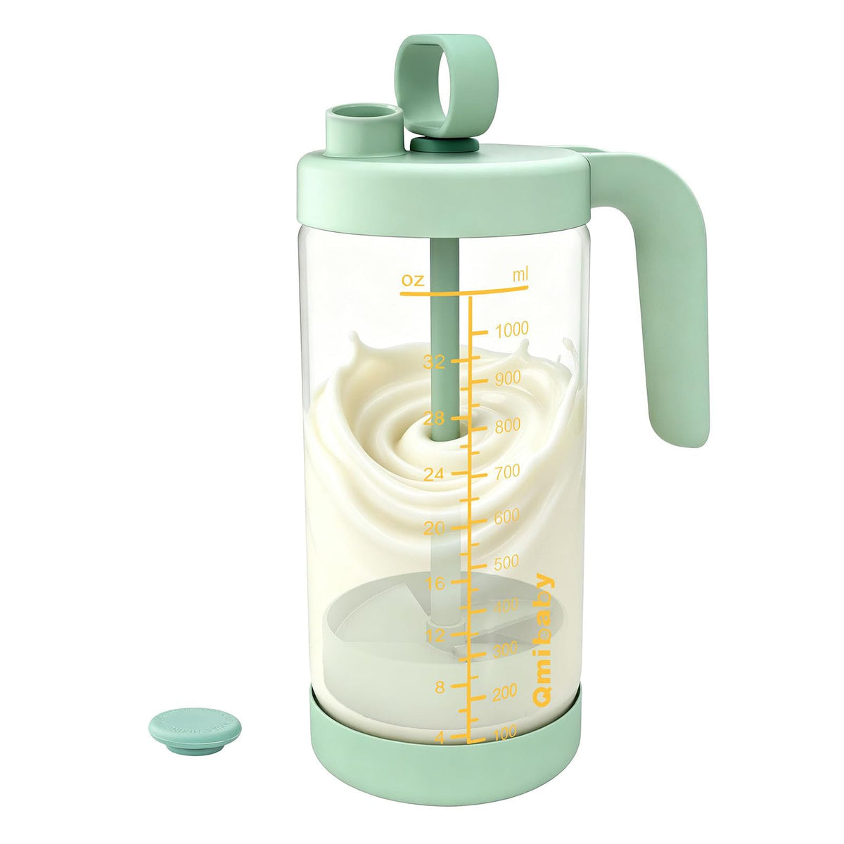 32oz Borosilicate Glass Formula Mixing Pitcher, BPA-Free Leakproof Breastmilk Fridge Storage Container, Wide Mouth