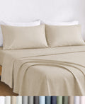 100% Egyptian Cotton Sheets, 4 Pcs, Beige