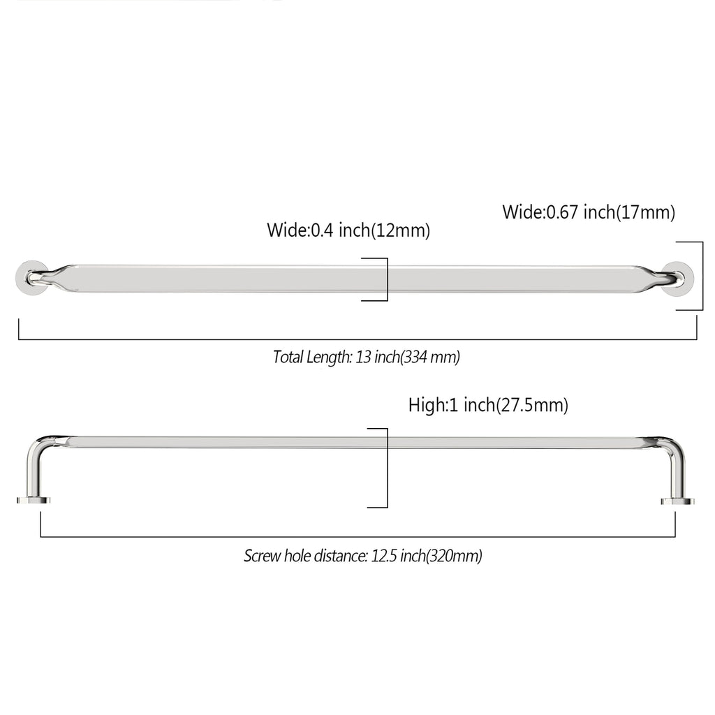 6 Pack 12.6 inch Polished Nickel Kitchen Cabinet Handles