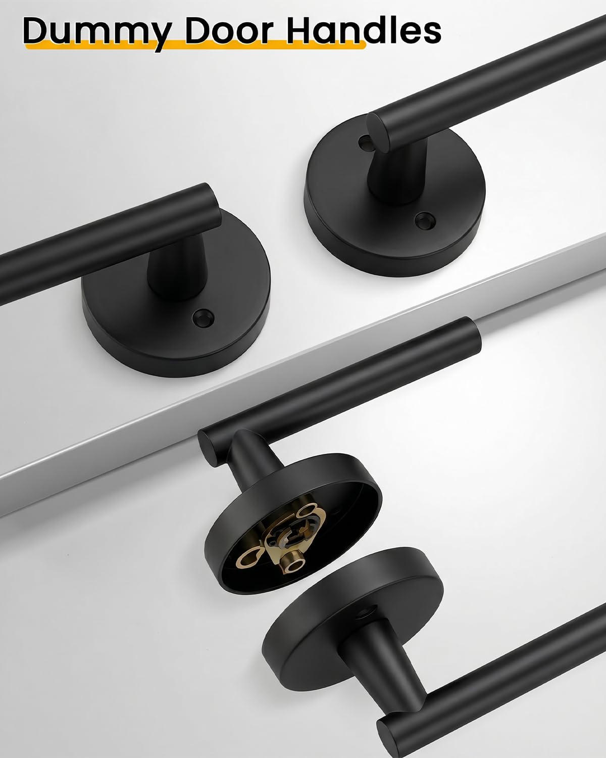 Black Door Handle Interior,Dummy Door Levers for Closets 1 Pack