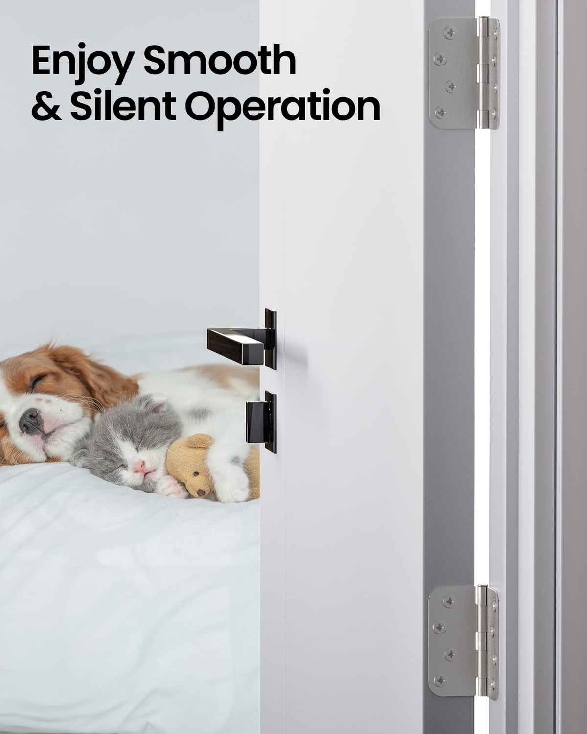 4" X 4" Nickel Door Hinges - 18 Pack Brushed Nickel Door Hinge 4 Inch Rounded Interior Hinges with 5/8" Radius -Heavy