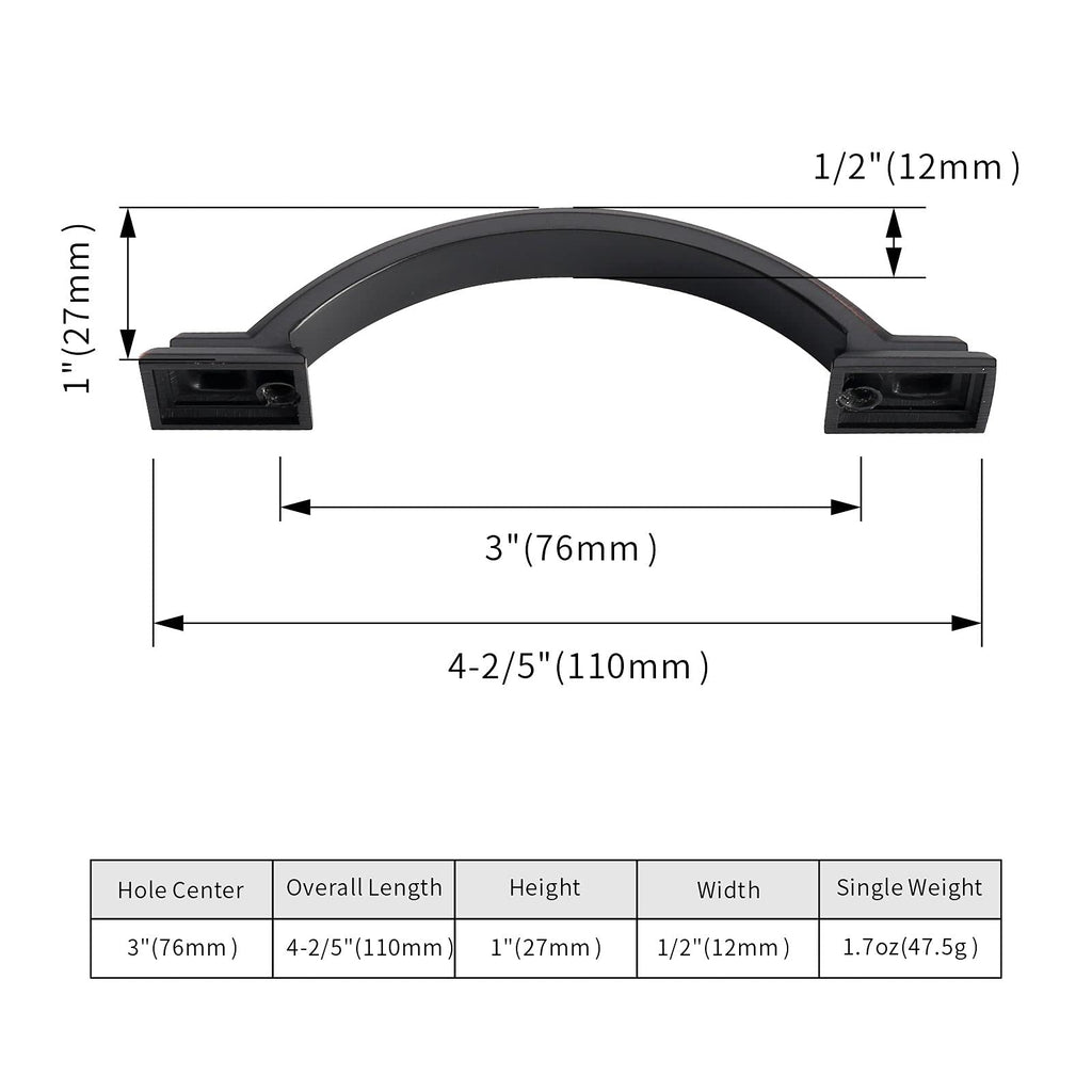 10 Pack 3 inch Cabinet Pulls Oil Rubbed Bronze Cabinet Handles Drawer Pulls Cabinet Cupboard