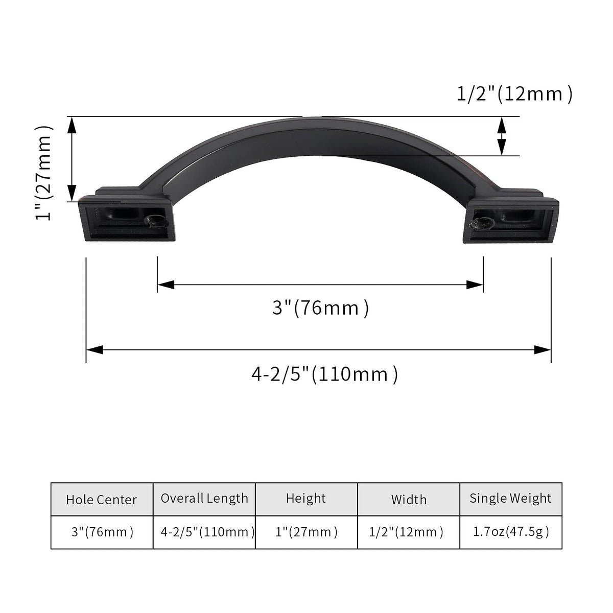 10 Pack 3 inch Cabinet Pulls Oil Rubbed Bronze Cabinet Handles Drawer Pulls Cabinet Cupboard