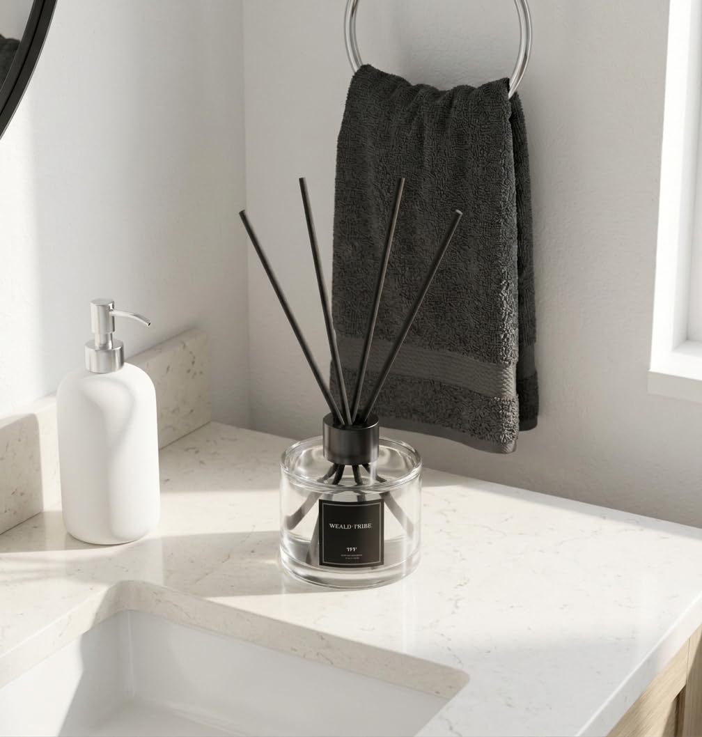 Reed Diffuser Set of 3 Air Fresheners, Oil Defusers Sticks | Cashmere & Vanilla, Lemon, Eucalyptus & Mint Scent(1.7 fl
