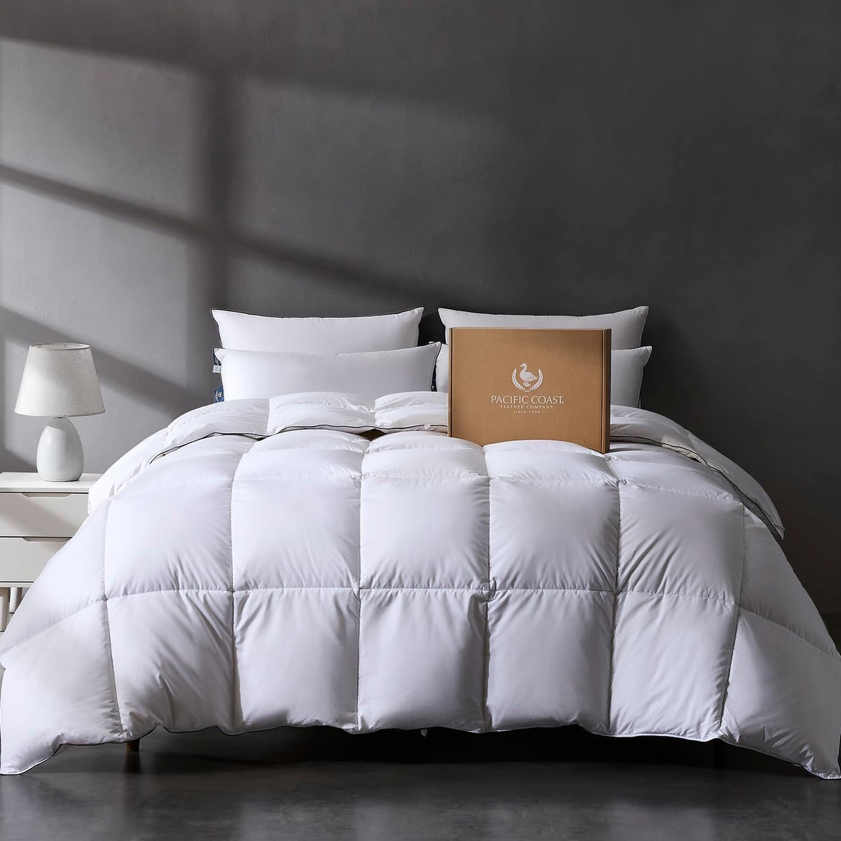 Luxury White Goose Feather Down Fiber Comforter, All Season Hotel Collection Duvet Insert, Ultra Soft
