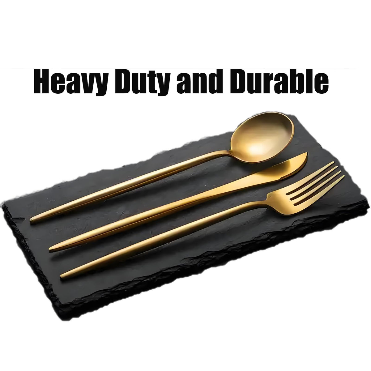 80-Piece Food Grade Gold Silverware Set, Luxury Flatware Set for 16 - Premium Stainless Steel Cutlery Set with Spoons
