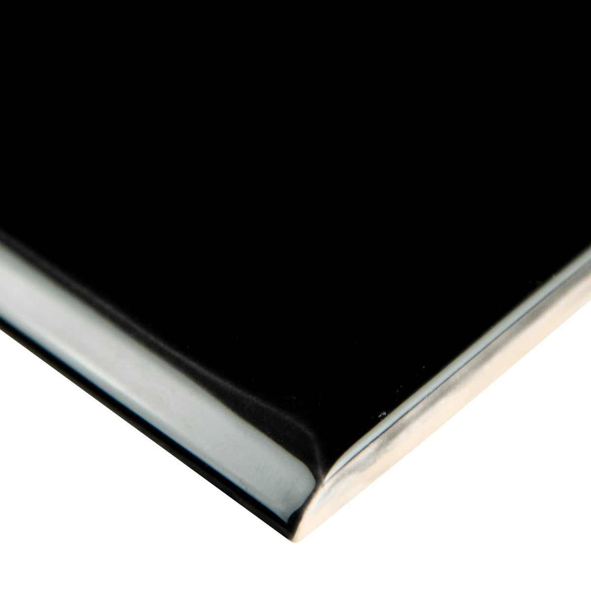 Urbano Ink 4 in. x 12 in. Glossy Bullnose Ceramic Subway Wall Tile, Backsplash, Shower, and Accent Wall