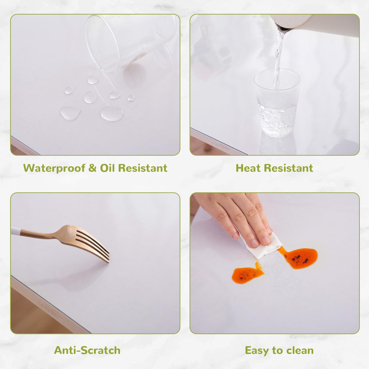 47 Inch Round Clear Table Cover Protector, Clear Round Protector Table, 1.5mm Thick Waterproof Round Plastic Vinyl