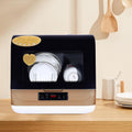 Portable Countertop Dishwasher, Compact Dishwasher Residual Temperature Drying & Air-cooled Drying with 3 Washing