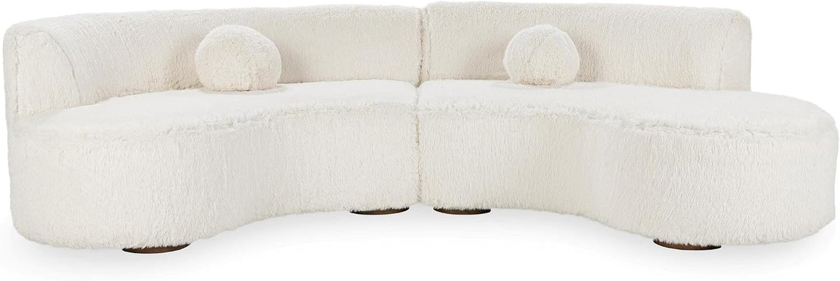 Classic Concepts Octavia Upholstered Fabric Sectional in Vanilla
