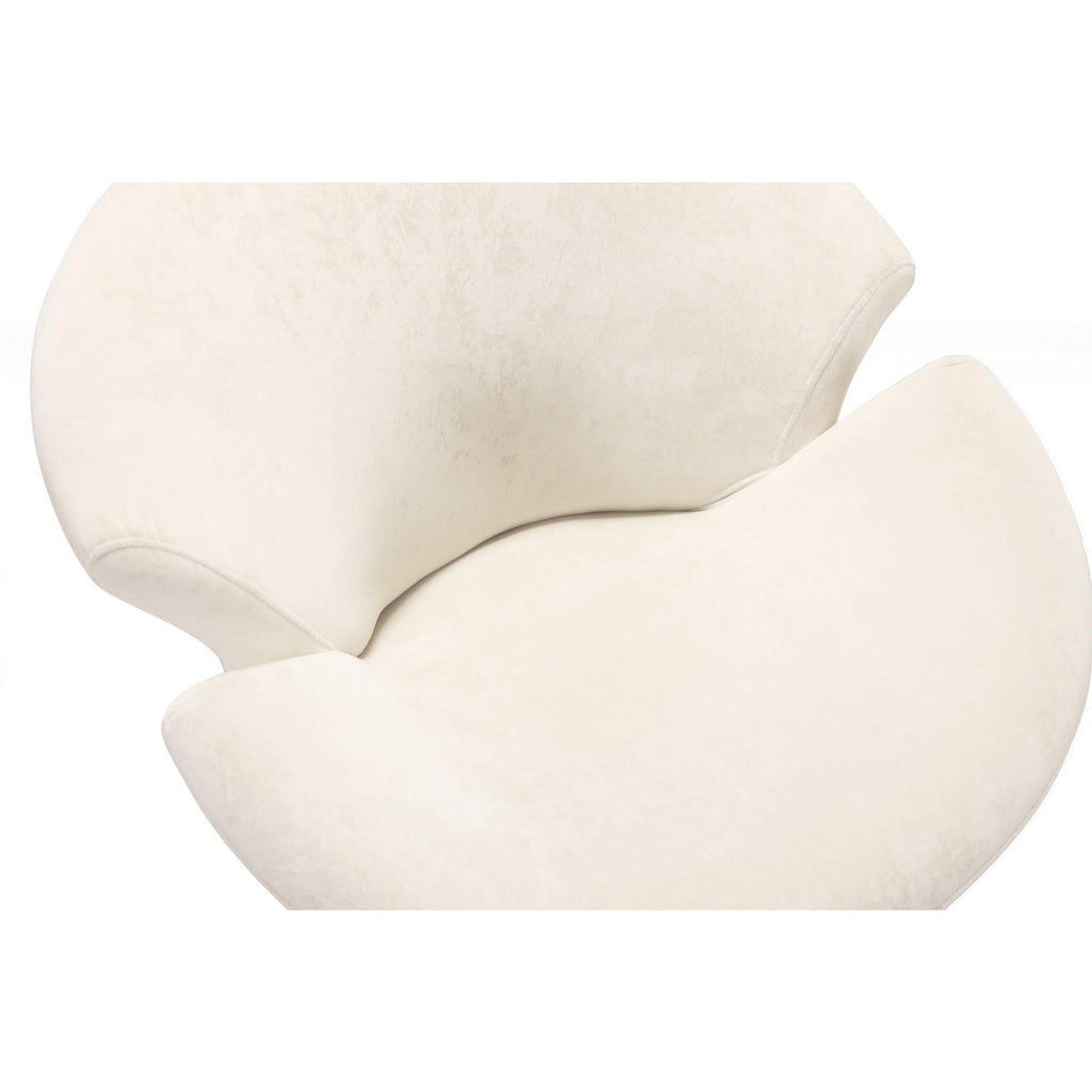 Inspired Saarinen Style Tulip Swivel Accent Chair with 360° Turn, Modern Flower Design, Soft Velvet Upholstery, Polished Chrome