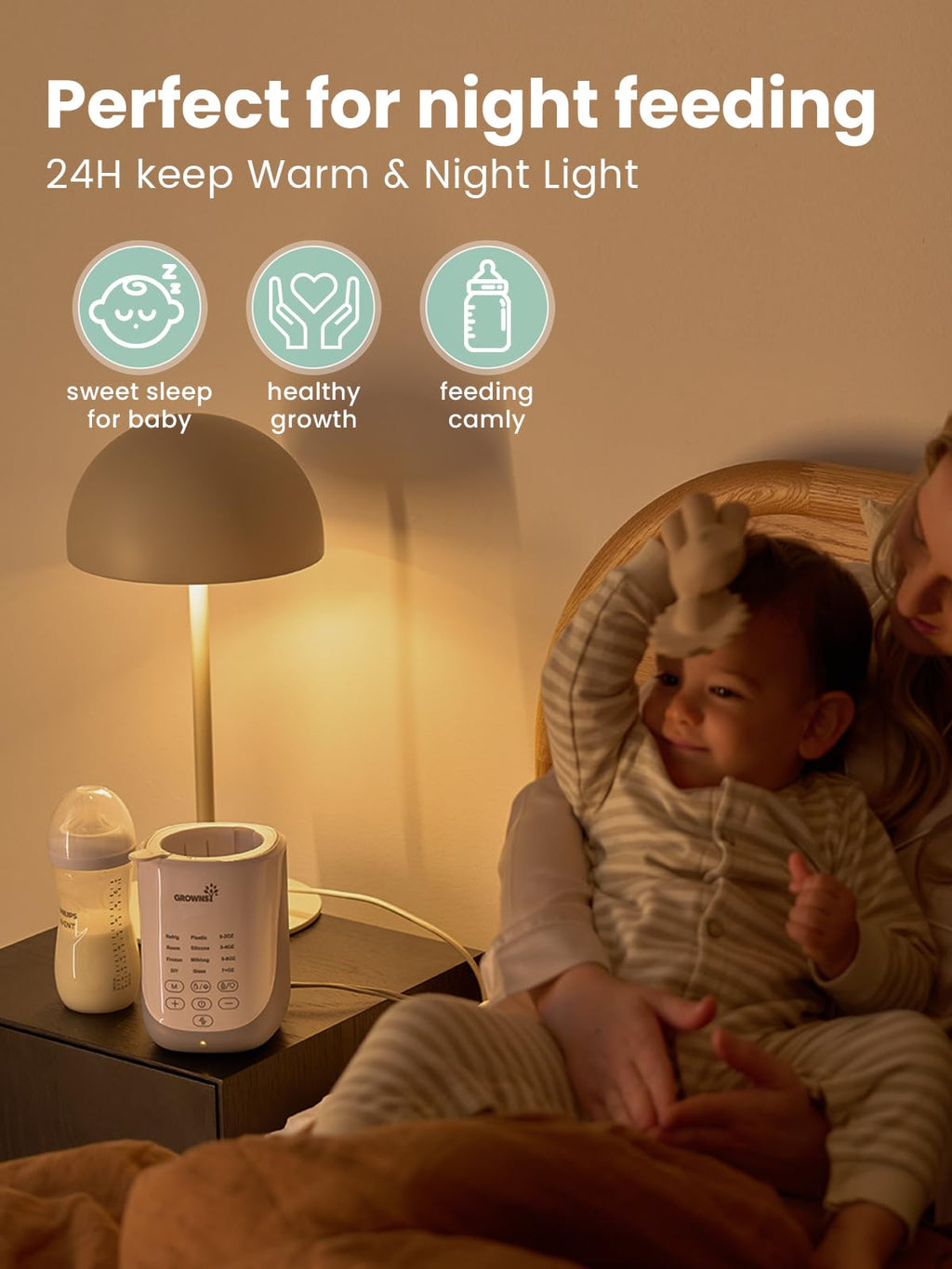 Auto-Lift Nutri Bottle Warmer for Breastmilk & Formula, Gray