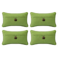 Outdoor Sunbrella Decorative Pillows with Coconut Button Pack of 4, 20" x 12" Outdoor Pillow Set for Couch Bed Throw