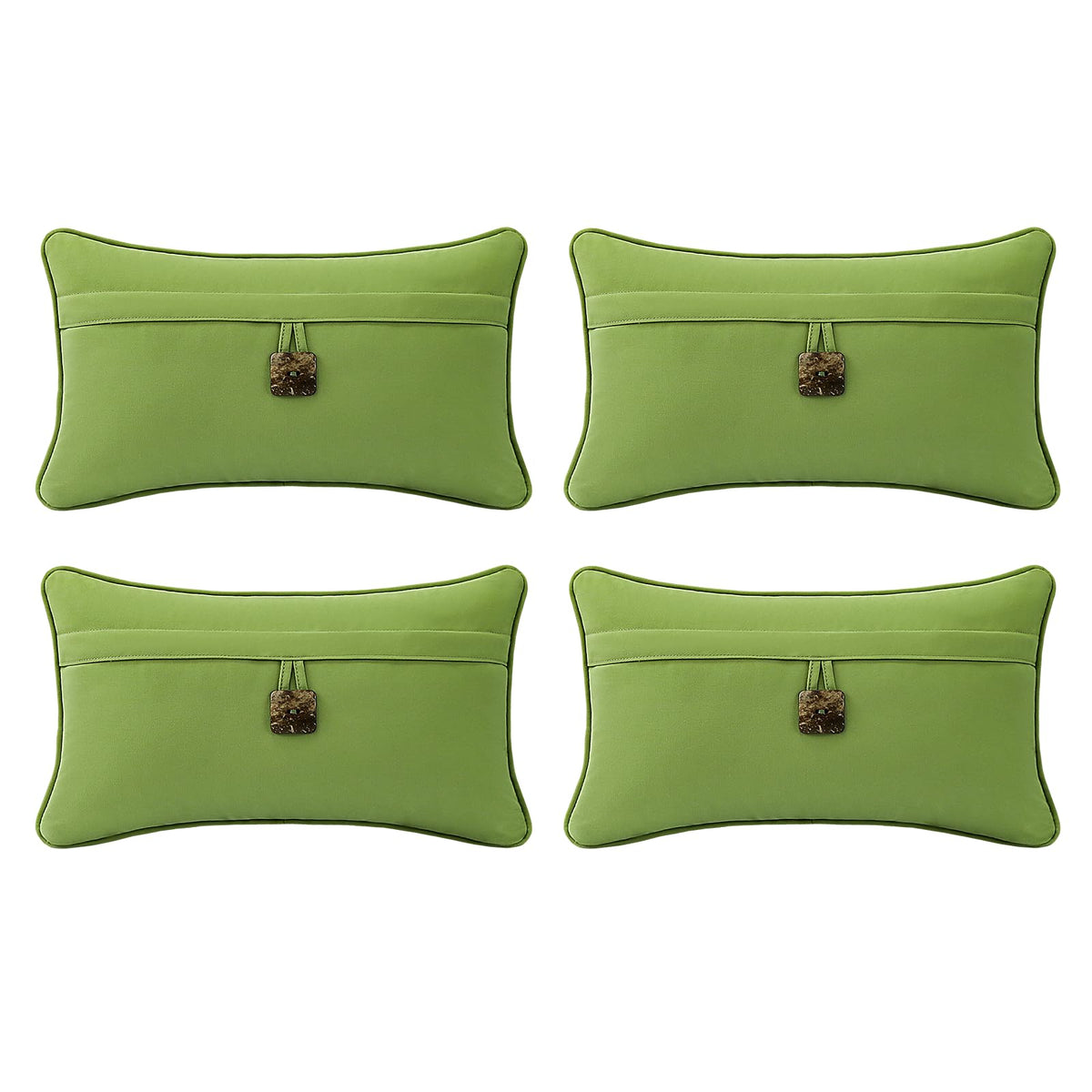 Outdoor Sunbrella Decorative Pillows with Coconut Button Pack of 4, 20" x 12" Outdoor Pillow Set for Couch Bed Throw