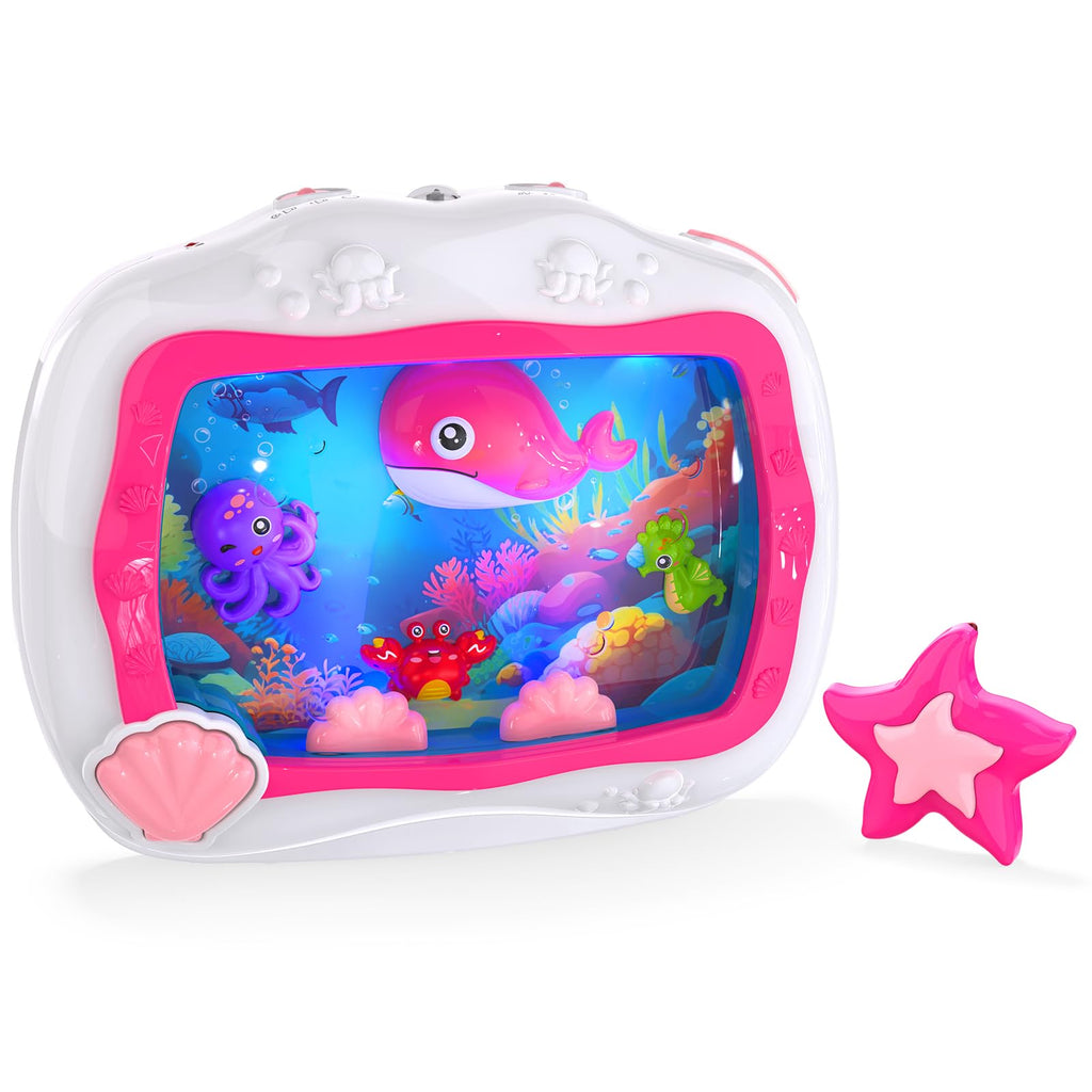 Aquarium Toy, Sleep Soother Musical Infant Toys, Tummy Time Toys & Crib Toy, Sea Animal Sensory Dream Soother for