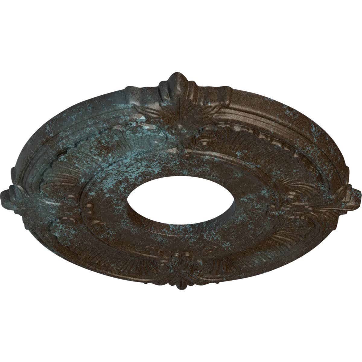 Attica Ceiling Medallion (Fits Canopies up to 3 1/2"), Hand-Painted Bronze Blue Patina