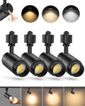 Zoomable 10W LED Track Lighting Heads H Type, Black 4 Pack
